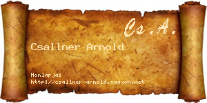 Csallner Arnold névjegykártya